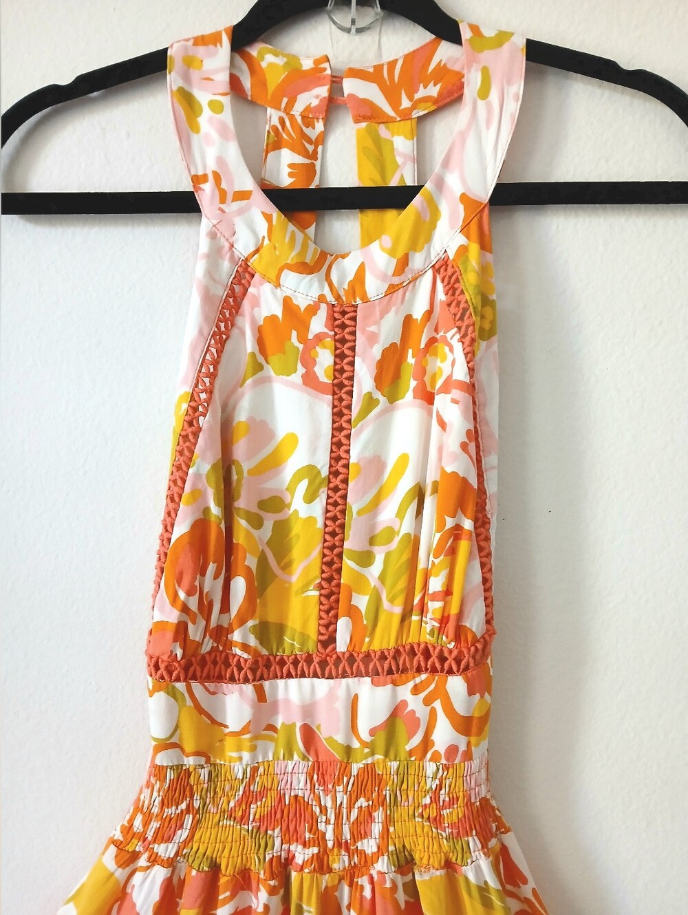 ABEL THE LABEL Floral Maxi Halter SUMMER Open Back Resort Dress Women's Size XS - Picture 4 of 11